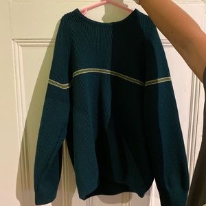 Knit dark green sweater
